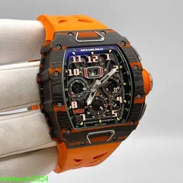 RichardMiler RM11-03 Relógios masculinos McLaren Colaboração Cor Carbono + material NTPT lateral Conjunto completo oco HB V7