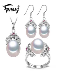 Fenasy 925 Sterling Silver Natural Natural Ruby Jewelry مجموعات للنساء القلادة ذات الأبعاد البوهيمية J190718218809