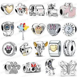 Ny 925 Silver Love Mouse Dog Paw Balloon Charms Pendant Fashion Pärlor Diy Fit Pandoras god kvalitet Charmarmband smycken gåva