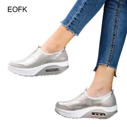 EOFK Shoes Woman Loafers Shallow Office Comfortable Moccasin Flats Platform Sneakers Slip On Ride zapatilas Mujer 240111