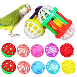 Autres fournitures d'oiseaux 12 pcs petit perroquet jouet cage à billes jouets de recherche de nourriture en plastique boules de bec de meulage