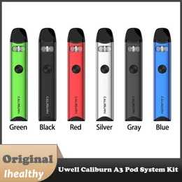 Oryginalny zestaw Uwell Caliburn A3 Wbudowany wbudowany bateria 520 mAh 13 W 2M nabojowy Wardak 1,0OHM Electronic Waporyzator papierosów