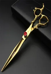 Tesoura de cabeleireiro profissional importada japonesa dourada 5567 polegadas tesoura de barbeiro 440c cabeleireiro dedicado tesoura de cabelo 7422187