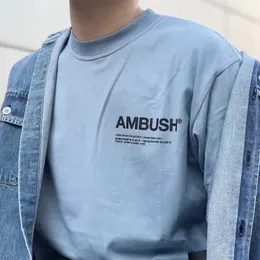 Designer Mens AMBUSH T shirt Short Sleeve Chest Letter Reflective Basic Men and Women Couple Tees Tops c11 Designer tshirt 57652