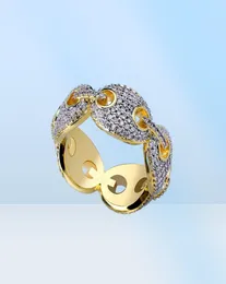 ANELLO MARINE LINK ETERNITY DA UOMO IN ORO 18K CON CZ BLING BLING ANELLO PAVE CZ COMPLETO CON Diamanti simulati Pietre Anelli CON SCATOLA REGALO49125581430090