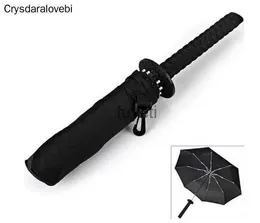 Paraplyer Nya ankomst Samurai Katana Form paraply designat med bekvämt samurai svärdhandtag (svart) YQ240112