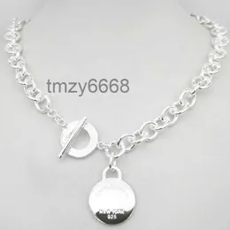 التصميم الكلاسيكي للسيدات الفضية TF Style Necklace سلسلة قلادة S925 Sterling Key Heart Love Egg Brand Charm NEC 1U6U