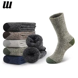 5 Paar Socken aus Merinowolle für Herren, dick, thermisch, warm, Winter, Outdoor, Sport, Stiefel, atmungsaktiv, Wandern, Kälte, 240112