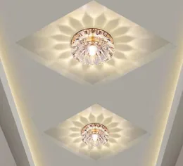 Kristal Çiçek Sundurma Lambası 3W LED Tavan Işığı Modern Koridor Koridorları Aydınlatma Armatürü Oturma Odası Dekor Spot Light7644669