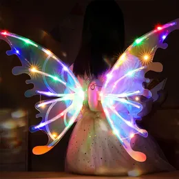 Elektrisch funkelnde Schmetterlings-Feen-Elfenflügel mit LED-Lichtern und Musik für Kinder und Haustiere