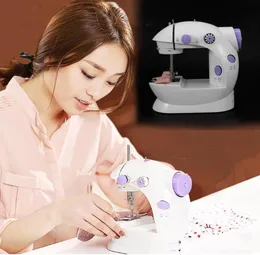 Mini Electric Handheld Sewing Machine 2018 Dual Speed Adjustment with Light Foot AC100240V Double Threads Pendal Sewing Machine2583327