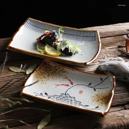 Тарелки в японском стиле, поднос для тарелок, прямоугольный суши-ресторан, домашняя персонализированная керамика