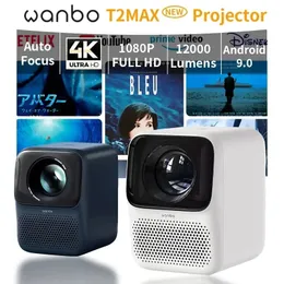 Wanbo t2 max projetor 4k wifi android completo hd 1080p feixe projetor 450ansi foco automático som de alta fidelidade para projetor de cinema em casa 240112