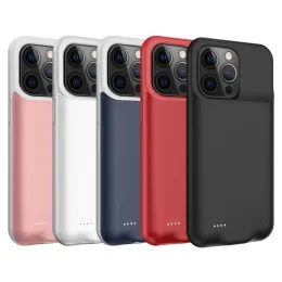 6000mAh Per iPhone 15 14 13 Pro Max 12 11 mini Batteria esterna portatile in silicone sottile Banche di alimentazione intelligenti Custodia di backup per caricabatterie ZZ