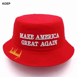 Ampla borda chapéus balde maga chapéu vermelho trump 2024 bandeira boné fazer américa grande novamente donald unisex ao ar livre sol yq240112