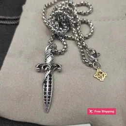 قلادة قلادة قلادة قلادة قلادة قلادة dy Jewlery Silver Retro Cross خمر سلاسل المجوهرات الفاخرة للرجال مصمم القلادات