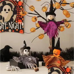 3PCS/LOT Halloween Funny Pumpkin Scl Witch Doll Doll Wisel Dowód Dhlki