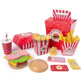 Kitchens Play Food Baby toy Kitchen toys Burger Set Real life Cosplay Monterssori Educational Wooden toys for ldren Party Game Christmas giftvaiduryb