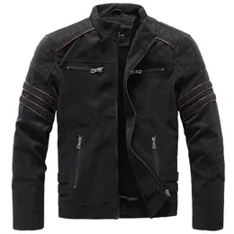 Herbst Winter Lederjacken Männer Mode Stehkragen Biker Motorradjacke Herren Casual Reißverschluss Gewaschen Retro PU Ledermäntel 240113