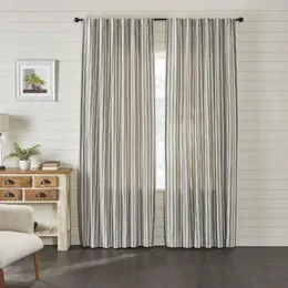 Perde seti 2 Şifon Odası Pazarı Yeri Yatak Odası için Gri Tikiş Stripe Panel Perde Tül 84 "L x 40" Pander Kör gölgeleme