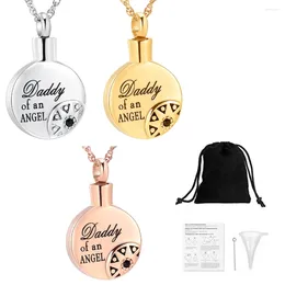 Pendant Necklaces For Daddy Memorial Keepsake Cremation Urn Necklace Stainless Steel Charm Human/Pet Ashes