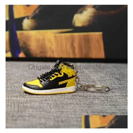 Pure Handcraft Mini 3D Stereo Sneaker Keychain Woman Men Kids Key Ring Gift Luxury Shoes Keychains Car Handbag Chain Basketbal2694 Dr Dhakm