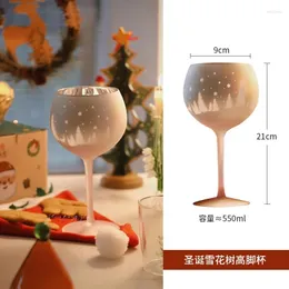 Vinglasglasar presentförpackning julsäkerhet hög skönhet kopp frostad vacker flicka hjärtglas kreativ familjemester fest hög