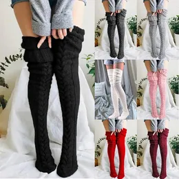 Hosiery Socks Hosiery Women Thigh High Socks Long Woolen Knit Warm Thick Tall Long Boots Stockings Leg Warmers For Girls Winter Pile Thick