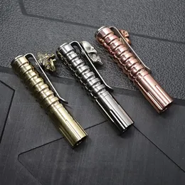 EDC Alloy Copper Brass Torch LED Flashlight Pocket Light Outdoor Camping Use AAA 240112