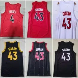 Homem Basquete Pascal Siakam Jersey 43 Scottie Barnes 4 Tudo costurado Cor da equipe Preto Branco Vermelho Away City Ganhou Associação Classic Statement Ícone