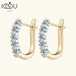 IOGOU настоящие серьги, 25 мм, цвет D, серебро 925 пробы, U-образные обручи для женщин, ювелирные изделия D030CT с сертификатом 240112