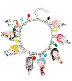 Länkkedja de sju dödliga synderna Meliodas Elizabeth Liones charm armband escanor lejon merlin boar gowther get king förbud smycken1474052