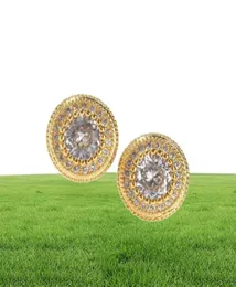Brincos congelados para homens designer de luxo mens bling diamante redondo orelha studs ouro prata cobre zircão jóias de alta qualidade l4749003