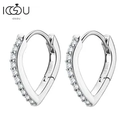 IOGOU Simple Water Drop Hoops Earrings Certificate D020CT Genuine 925 Silver Jewelry for Women Gift Korean Fashion 240112