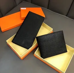 Portafoglio da uomo in pelle di alta qualità stili lunghi e corti Borsa di design Portafogli pieghevoli casual di colore nero conciso porta carte di credito