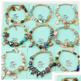 Charme pulseiras cores misturadas moda 925 esterlina sier margaridas contas europeias se encaixa estilo encantos pulseira entrega gota jóias dhovr