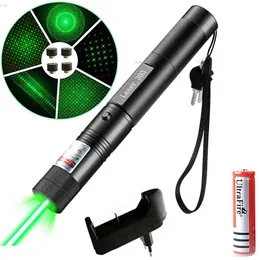 Puntatori Potente puntatore laser rosso verde 10000m 5mw Mirino laser Messa a fuoco regolabile Torcia Lazer Torcia laser Pen Burning