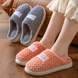 Slippers 2024 Winter Indoor Vrouwen Huis Pluche Zacht Katoen Antislip Vloer Schoenen Thuis Slaapkamer Slides Voor