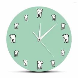 Wall Clocks Clock Clinic Decor Timepieces Dental Sign Printing Art Oral Quiet Sweep Round Watch Dentist Gift