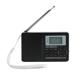 Radio CS106 AM FM SW Radio de poche numérique portable à bande complète avec réveil, fonction de mémoire, touches de rétroéclairage à faible perte