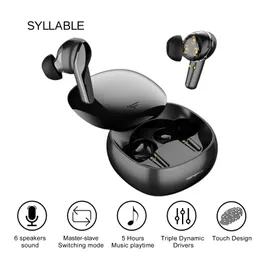 Auricolari Auricolari originali SYLLABLE WD1100 TWS 5 ore Auricolari stereo wireless veri Modalità di commutazione MasterSlave Cuffie con sillaba touch