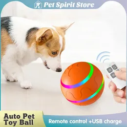 Smart Toy Ball Dog Cat USB laddningsbar rolig rullande bollelektrisk automatisk rotationshoppning Play Interactive Pet Supplies 240113