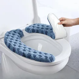 Tuvalet koltuk kapaklar Kışın dört mevsimleri kapak Genel ev banyo eki kalın kazık paspas çıkartma ile yıkanabilir