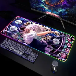 Touhou Project XXL Game Mouse Pad Player RGB Backbelyst Desktop Pad Large Mouse Pad LED MOUS PAD DESKTOP Cabinet PC Animation 240113