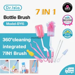 Ny annan baby matning Dr.isla Baby Bottle Brush Baby Bottle Pacifier Cleaner 1 Set 7st Baby Supplies Cleaning Brushes Silicone Cup Brush