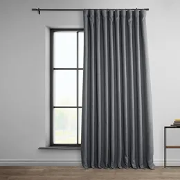 Gardin faux linne rumsmörkande gardiner - 120 tum lång extra bred lyx för sovrummet (1 panel) persienner