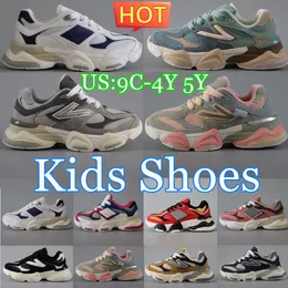 Barn 9060 löparskor 9060s småbarn pojkar flickor sneakers ungdom barn barn tränare hav salt vit tegelstenar rosa grå sko