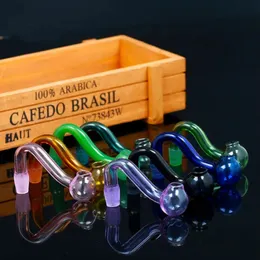 Tubo per bruciatore a olio in vetro Pyrex colorato colorato maschio da 10 mm Tubo per narghilè Bong per accessori Dab Rigs Accessori per fumatori