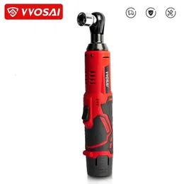 VVOSAI 45NM Cordless Electric Wrench 12V 3/8 Ratchet Wrench Set Angle Drill Screwdriver to Removal Screw Nut Car Repair Tool 240112