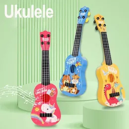 Dzieci ukulele Musical Toys Montessori Education Instruments 4 Strings Małe gitarowe muzyka muzyka nauka darowizny 240112